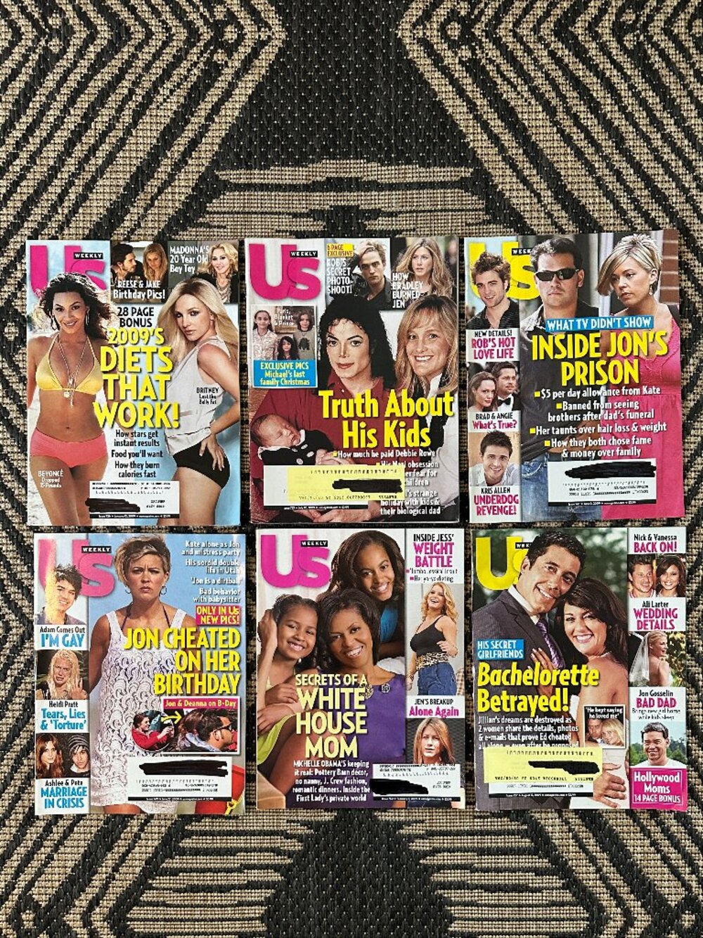Vintage Lot of 6 US Weekly Magazines 2009 Celebrity Gossip Fashion Party Life
